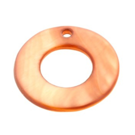 schelp ring open 25mm met 1 gaatje p/6