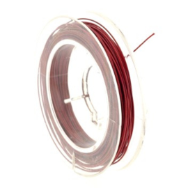 staaldraad 0.38mm nyloncoated rood p/10 mtr p/5 rolletjes