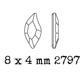 2797 plaksteen diamond leave 8x4mm crystal F (001) p/12