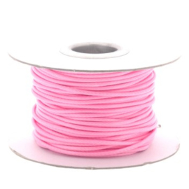 Soft waxkoord / slangenkoord 2mm p/30 meter licht roze