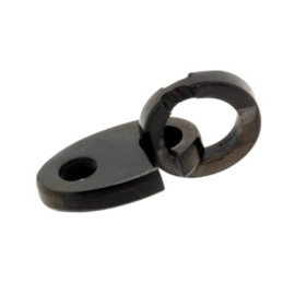 sluiting black horn 40 x 20mm p/4