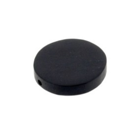 kraal black horn plat rond 17 x 3 mm zakje +/- 25 stuks