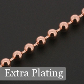 ketting balletjes 3 mm / ball chain rose gold EC 3 mils p/5 meter