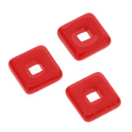 glaskraal vierkant 12 x 12mm rood p/25