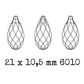 6010 Briolette hanger 21 x 10.5 mm crystal copper (001 COP) p/2