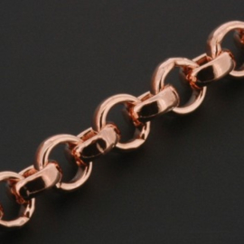 ketting jasseron 6mm schakel rose gold  p/5 meter