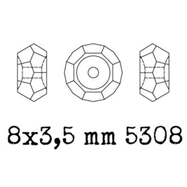 5308 kraal 8x3,5 mm (spacer) crystal ab (001 AB) p/10