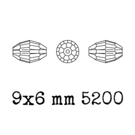 5200 kraal 9x6 mm crystal (001) p/10
