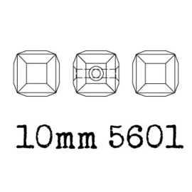 5601 kraal kubus 10 mm crystal ab (001 AB) p/4