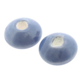 kraal keramiek disc licht blauw 10 x 15 mm p/25