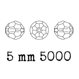 5000 kraal rond facet 5 mm crystal AB (001 AB) p/20