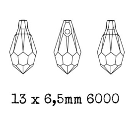 6000 hanger 13,5 x 6,5 mm crystal AB (001 AB) p/12