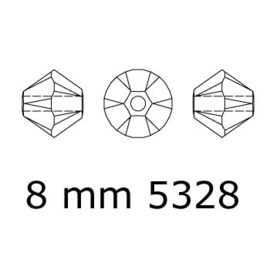 5328 biconische kraal 8 mm light saphhire AB (211  AB)  p/12