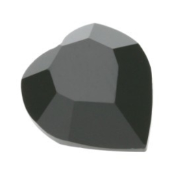 4800 Fancy Stone heart 6.6 x 6 mm jet F (280) p/6