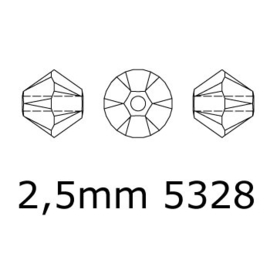 5328 biconische kraal 2.5 mm crystal AB (001 AB) p/100