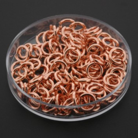 DQ open ring / verbindingsring 6 mm  (1x4mm) Rose Gold 3Mils p/100