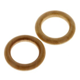 houten ring naturel gelakt 30mm p/10