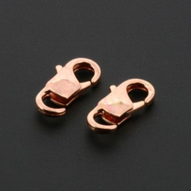 karabijnsluiting met open oog 10mm rose  gold p/10