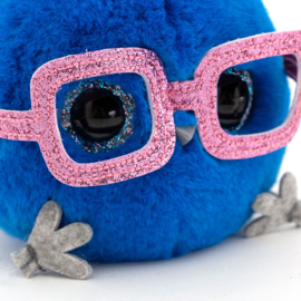 Whozie donkerblauw met roze bril