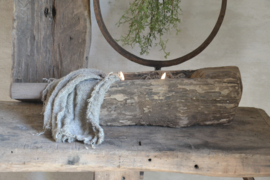 Houten schaal met steel