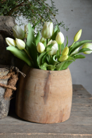 Oude houten Nepalese pot