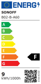 Sonoff | B02-B-A60 | LED RVB à intensité variable | Wifi | E27