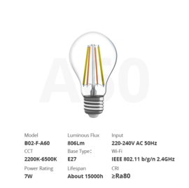 Sonoff | B02 F-A60 | LED à filament dimmable | E27