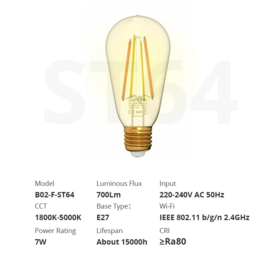Sonoff | B02 F-ST64 | LED à filament dimmable | E27