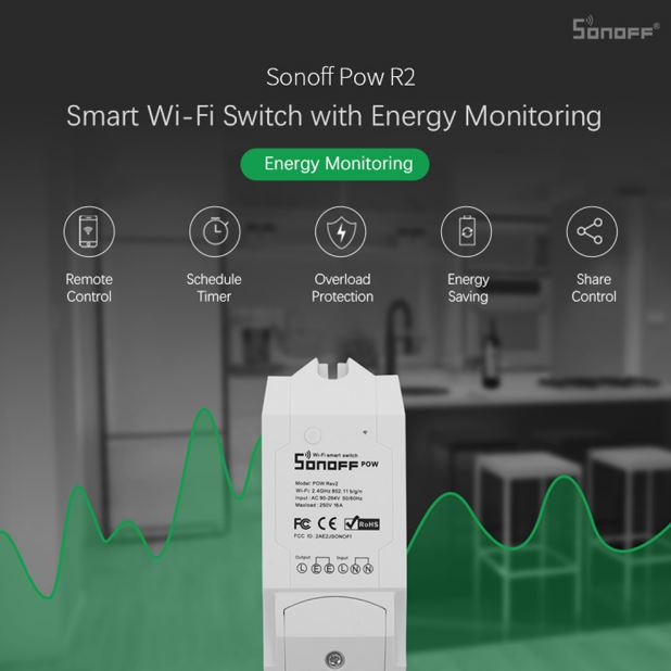 Sonoff | Pow R2 | Wifi | Stroom en Voltage monitoren
