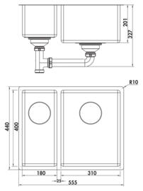 Spoelunit dubbel Corno