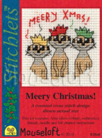 Borduurpakket Meery Christmas - Met Kaart - Mouseloft