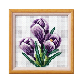 Borduurpakket - Paarse Bloemetjes - Orchidea