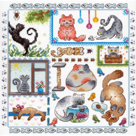 Borduurpakket - Sampler - Katten
