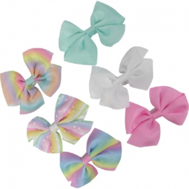 Klem Met Strik Assortiment Pastel - Regenboog