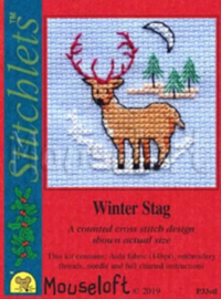Borduurpakket Winter Stag - Met Kaart - Mouseloft