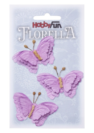 Papieren Vlinders Lavendel 6cm