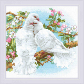 Borduurpakket White Doves - RIOLIS