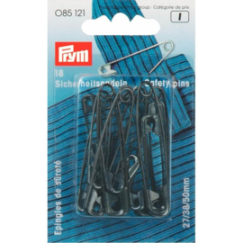 Veiligheidsspelden - Assortiment - Zwart - 27-38-50mm