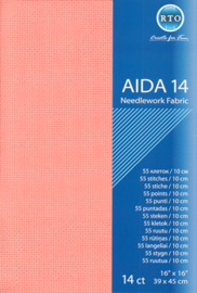 Borduurstof Aida 14 count - Pink Salmon - RTO