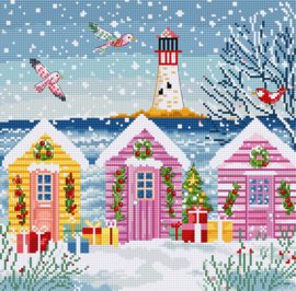 Borduurpakket - Snowy Sea Cottage - Leti Stitch