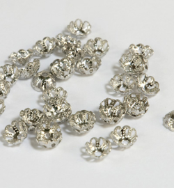 Kralenkapjes Platinum 6mm