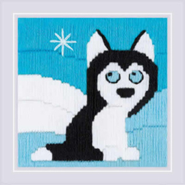 Borduurpakket Husky in Snowdrifts - RIOLIS