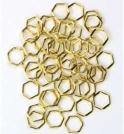 Ringetjes Goud Hexagon - 7mm