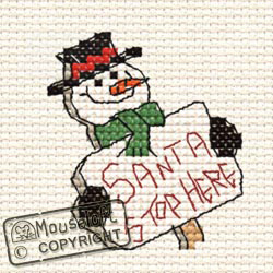 Borduurpakket Christmas Santa Stop Here - MOUSELOFT