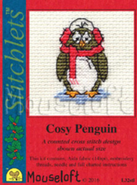 Borduurpakket Cosy Penguin - Met Kaart - Mouseloft
