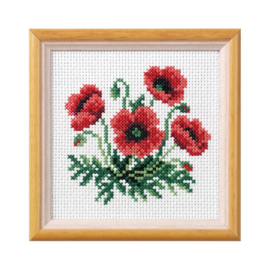 Borduurpakket - Rode Bloemen - Orchidea