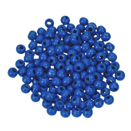 Houten Kralen Middel Blauw 16mm