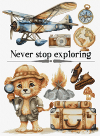 Borduurpakket - Never Stop Exploring - Luca-S