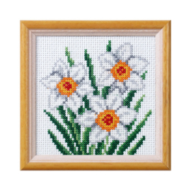 Borduurpakket - Witte Bloemen - Orchidea