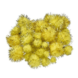 Pompoms Met Glitter Geel